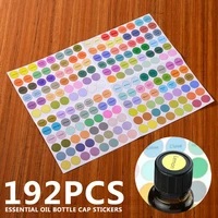 192pc waterproof round essential oil bottle cap stickers labels 13mm lid label blank round circles stickers colorful empty paper