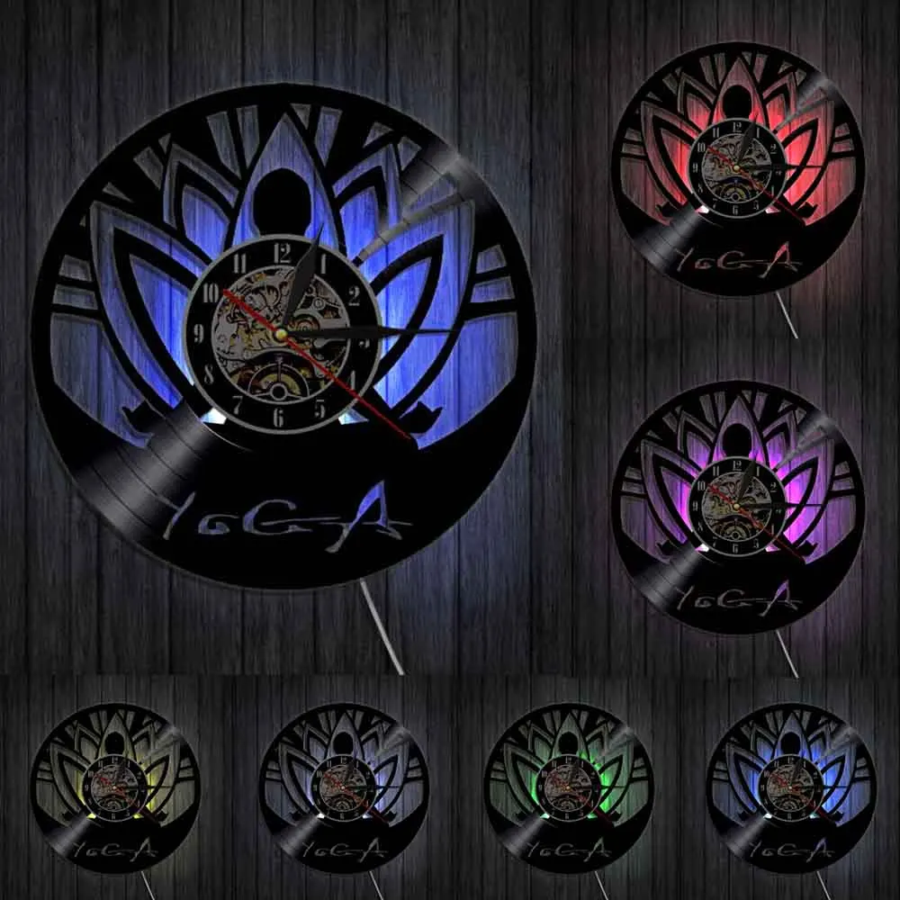 Настенные часы Ом Йога студия дзен медитация Будда минимализм выравнивание себя