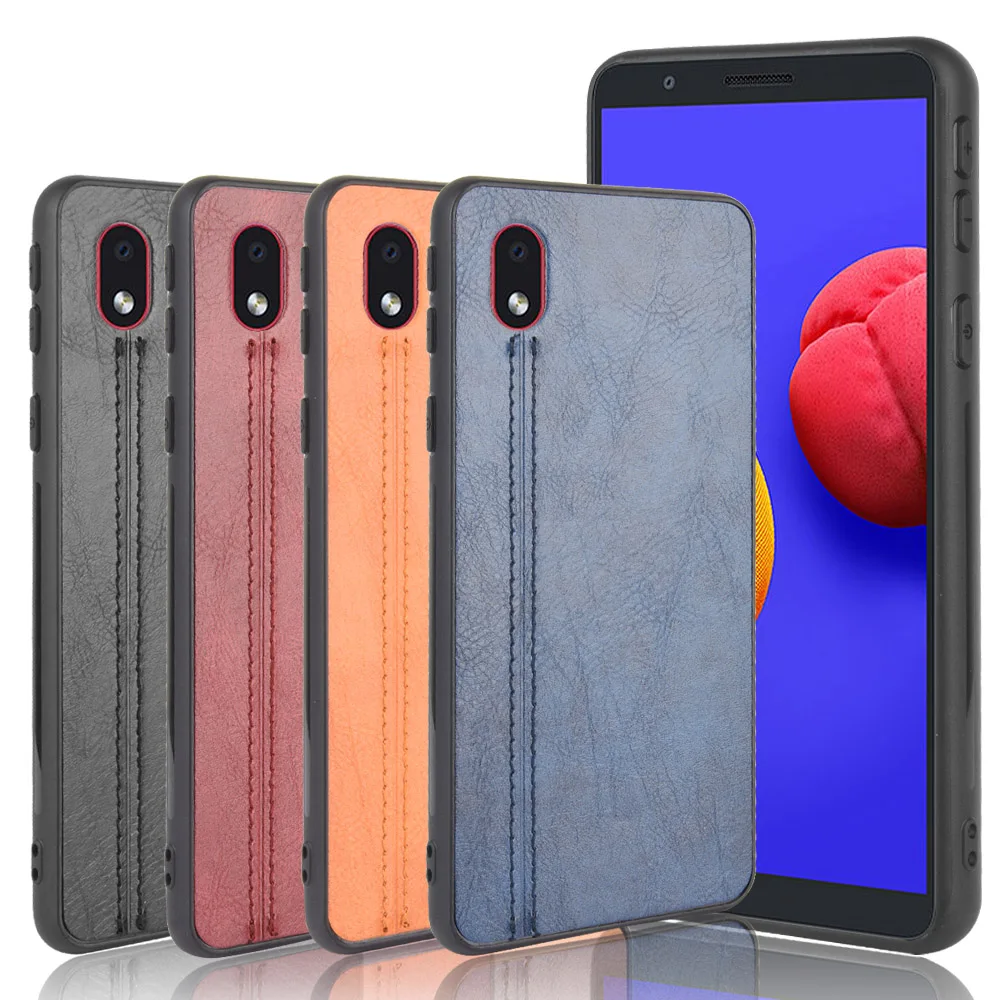 

For Samsung Galaxy A01 Core Case A01CORE SM-A013F/DS Soft Edge Calfskin PU Leather Phone Cover For Samsung Galaxy M01 Core Case