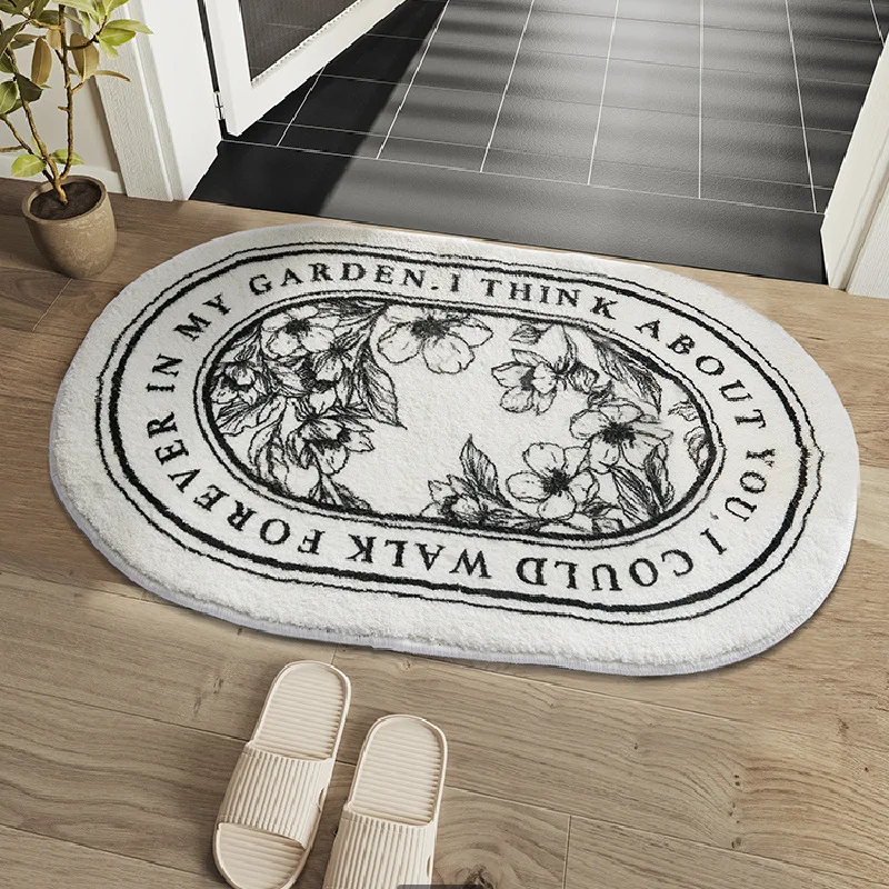

Brief BathRoom Doormats Non-slip Soft Carpets in the Bedroom Nordic Floral Printed Floor Entrance Mats Drop Shipping Area Mats