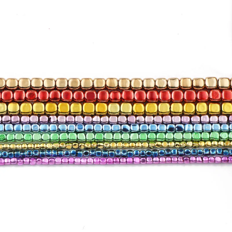 2/3/4 мм квадратный гематит натуральный камень нано Золото Зеленый Фиолетовый