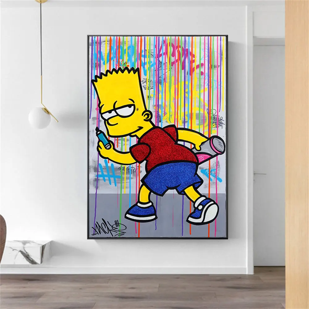 Постер с граффити из мультфильма Симпсоны абстрактная настенная Картина на