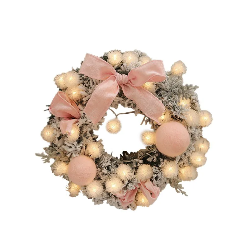 Новогодняя гирлянда Рождественский венок ручной работы подвеска из ротанга