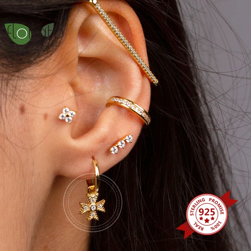 925 серебряные серьги-кольца с пряжкой для ушей геометрические серьги женщин