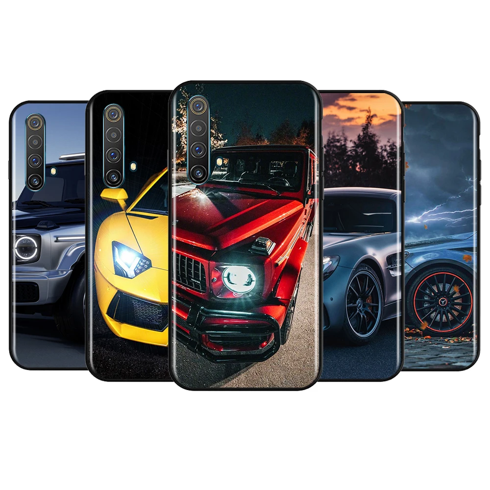 

Sports Cars Men For OPPO Realme 8 7 6s 6 5 3 2 Pro 5G Global V15 5 3 5G Silicone Black Soft Cover Phone Case