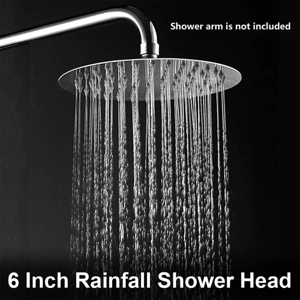 

Electroplating 6 inch Shower Head Stainless Steel Brass Shower Head Water Saving Bathroom Rain Spa Handheld Shower Head