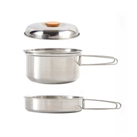 stainless steel folding pot portable camping frying pan for backpacking camping bushcraft