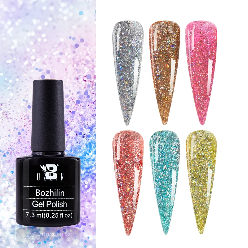 7 3 мл сверкающие панк гель Блестящий 6 цветов геля цвета Лаки био Гели Soak Off УФ