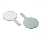 Оптовая продажа, круглое зеркало с ручкой, ручное зеркало, портативное дамское зеркало для путешествий, простое и компактное зеркало с пользовательским логотипом для макияжа