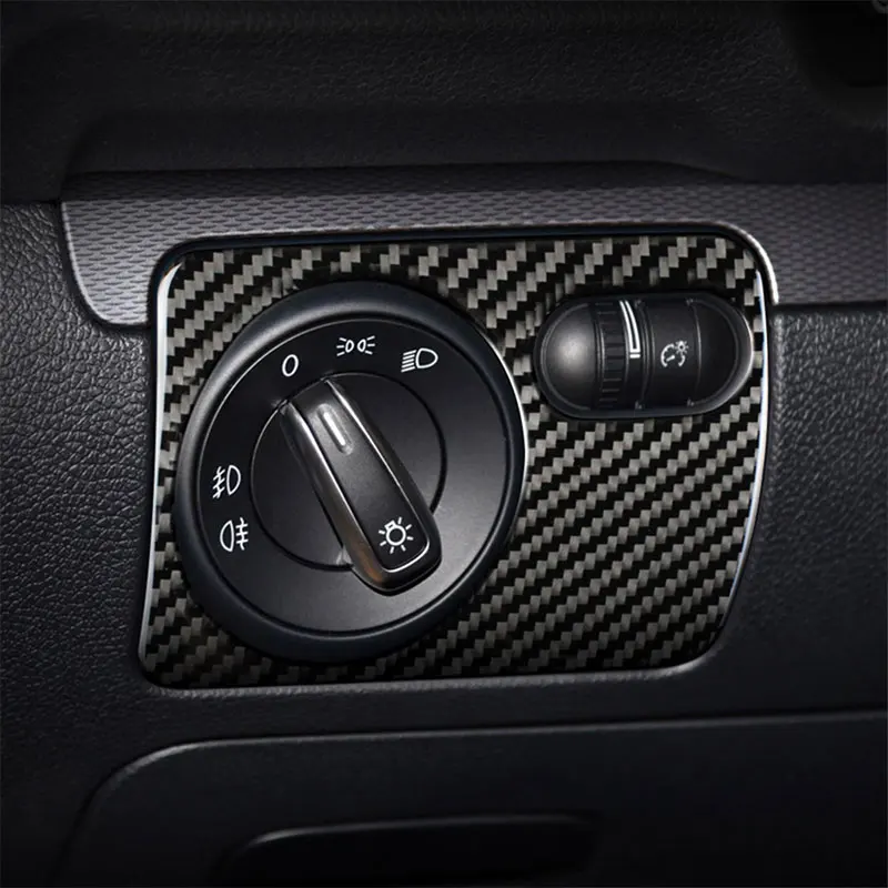 

Carbon Fiber Car Accessories Interior Headlight Switch Button Decoration Cover Trim Stickers For Volkswagen Golf 6 2008-2012