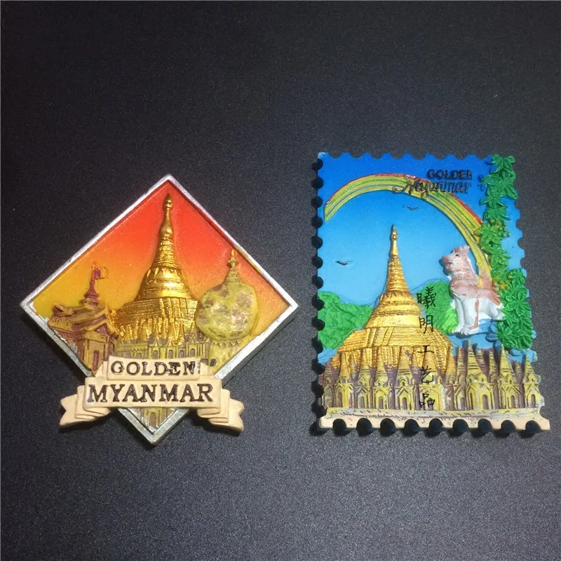 

Myanmar travel souvenirs fridge magnets magnetic stickers creative magnetic stickers Jato Dajinshi Myanmar Yangon Golden Pagoda