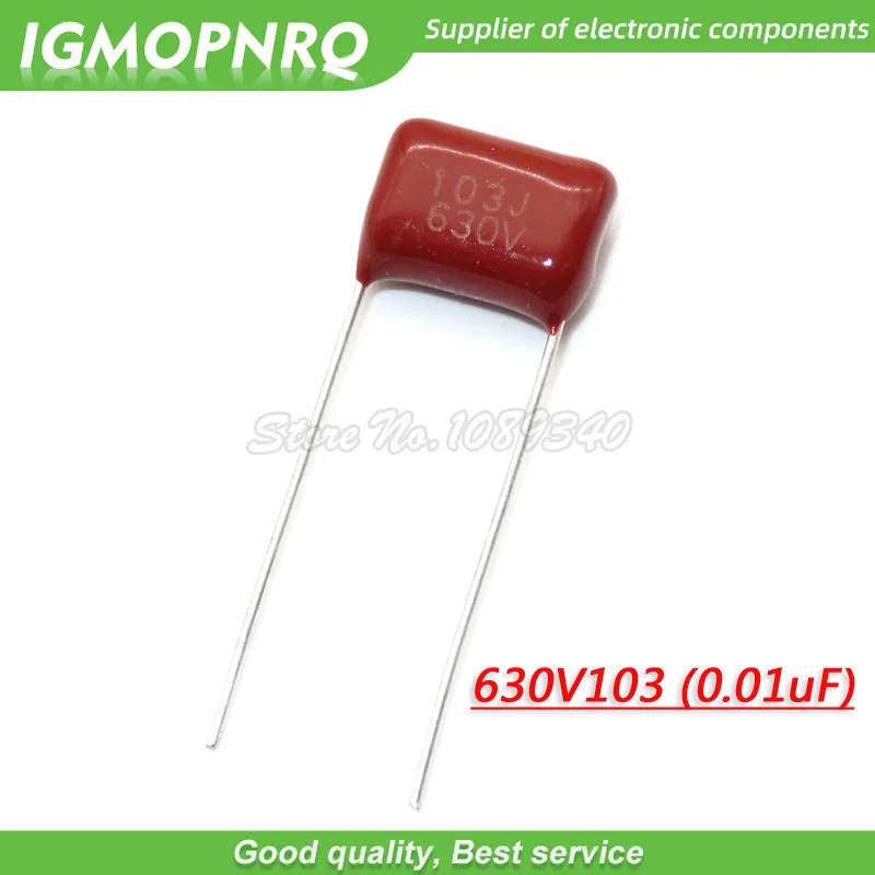10 шт. 630V103J 0,01 мкФ шаг 10 мм 10 нФ 630 в 103 CBB полипропиленовый пленочный конденсатор 630V103J-P10 (art.: 7aa4807a1) - 7aa4807a1