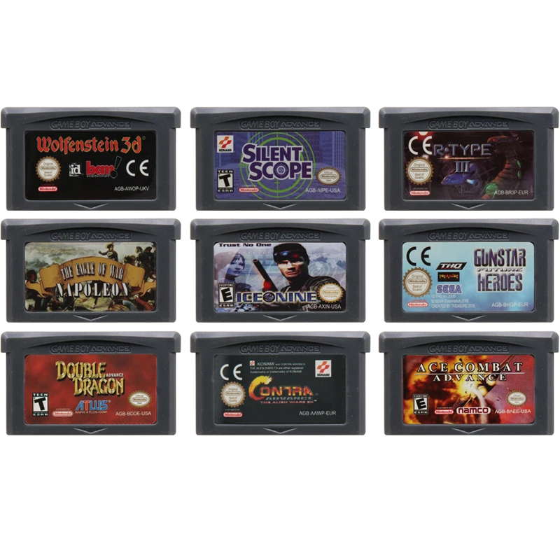 

Video Game Cartridge 32 Bit Game Console Card for Nintendo GBA DS Shooting Games Series Contra Advance R-Type III