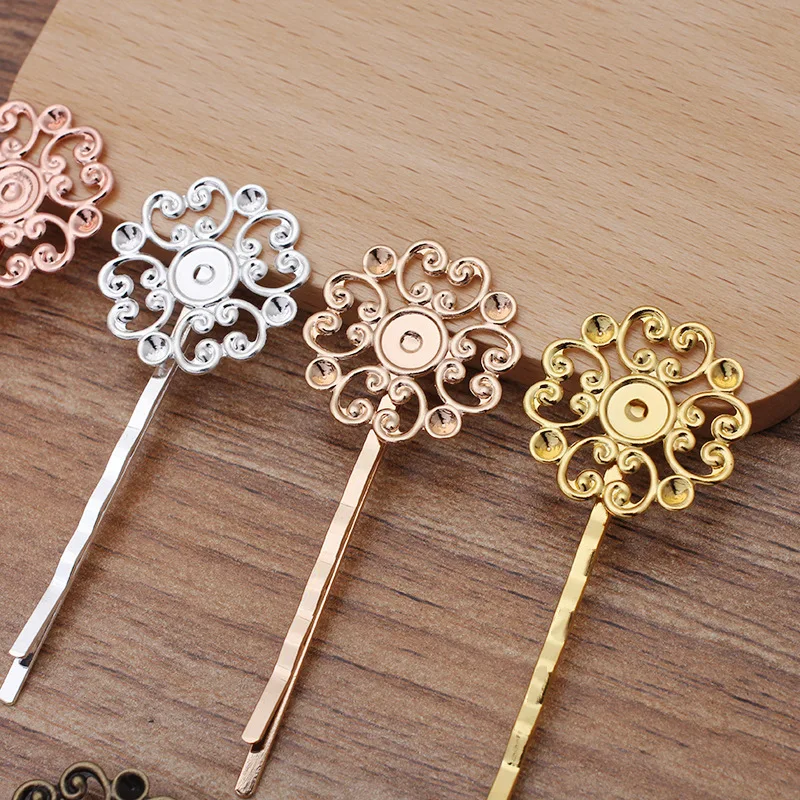 Заколки для волос с кабошоном в античном стиле бронзовым покрытием 10 шт. |