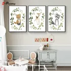 Семейный детский куб лисы, Лесной детский художественный Лисий, иллюстрация, детская спальня, животное, акварельный постер, декор для комнаты