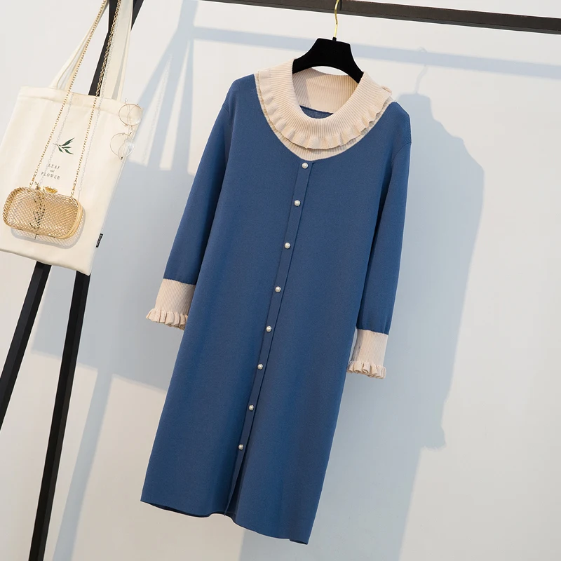 Платье женское весеннее эластичное кружевное средней длины с бусинами|Женские