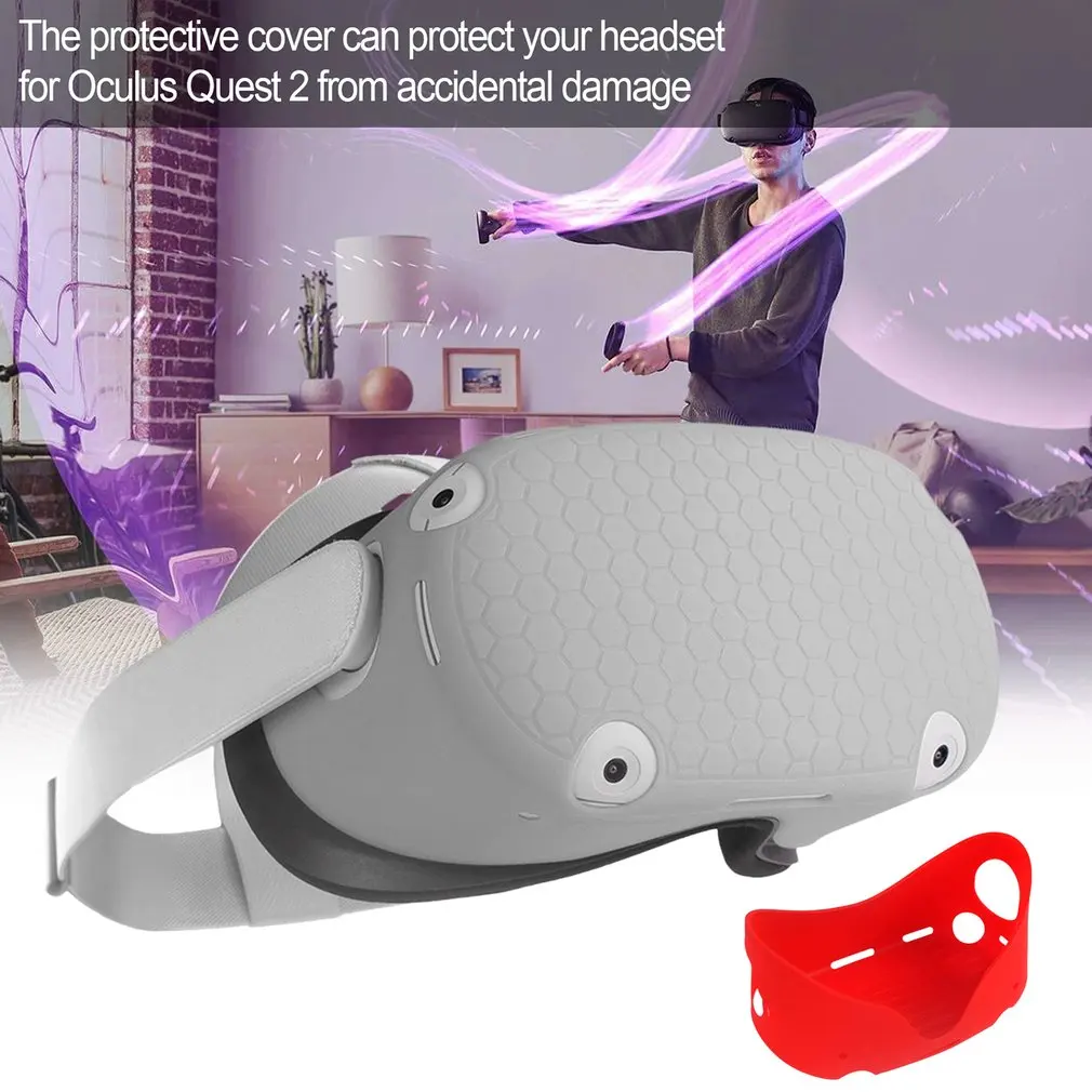 

VR Helmet Protective Front Cover For Oculus Quest 2 Silicone Anti-Throw Protection Shell For Oculus Quest 2 Headset Accessories