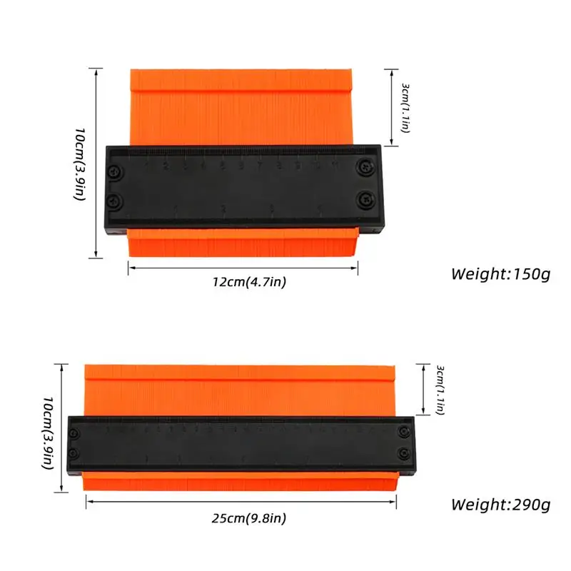 

5/10 Inch Contour Gauge Plastic Profile Copy Measuring Contour Gauge Duplicator Profile Duplication Gauge Contour Measuring Tool