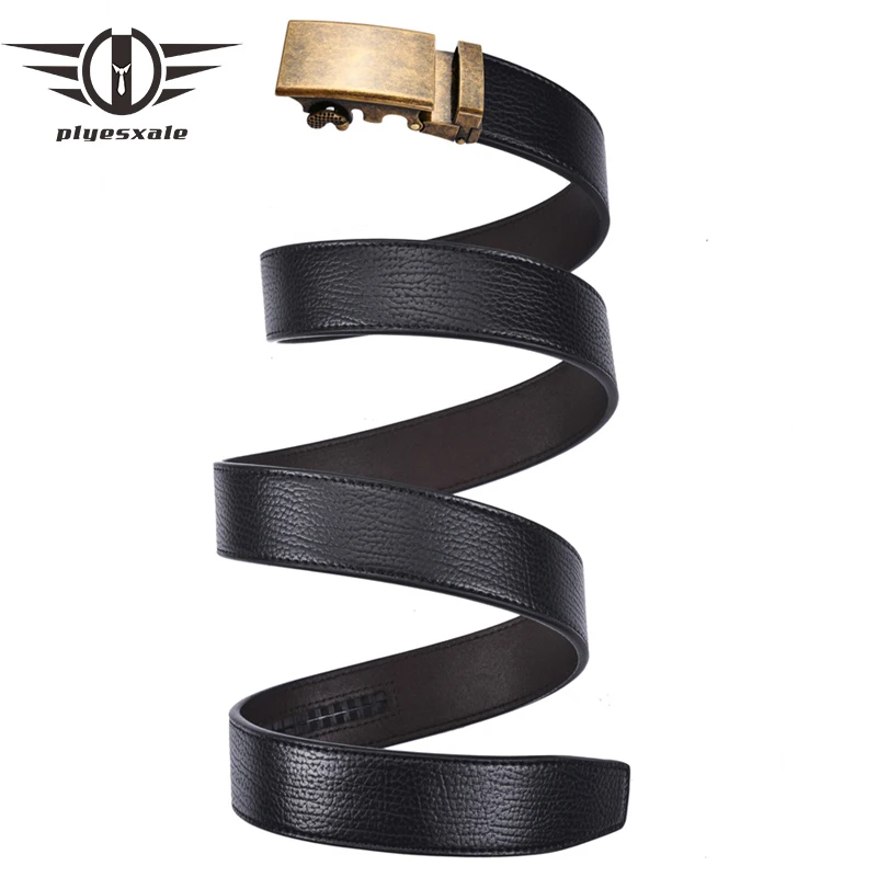 

Plyesxale Leather Belt For Men Genuine Leather Belt Men's Black Belt Automatic Alloy Buckle Belt Classic Fashion Luxury Cow B135