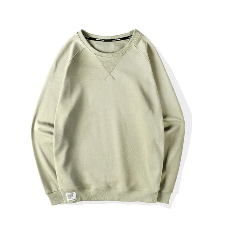 

Spring Autumn New Men Round Neck Pullover Jogger Solid Color Long Sleeve Japanese Style Pure Cotton Fashion Brand Sweatshirts