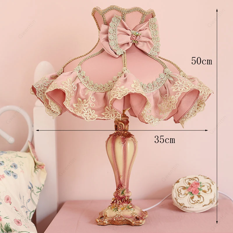 Современные розовые настольные лампы для спальни девочек принцесс настольная