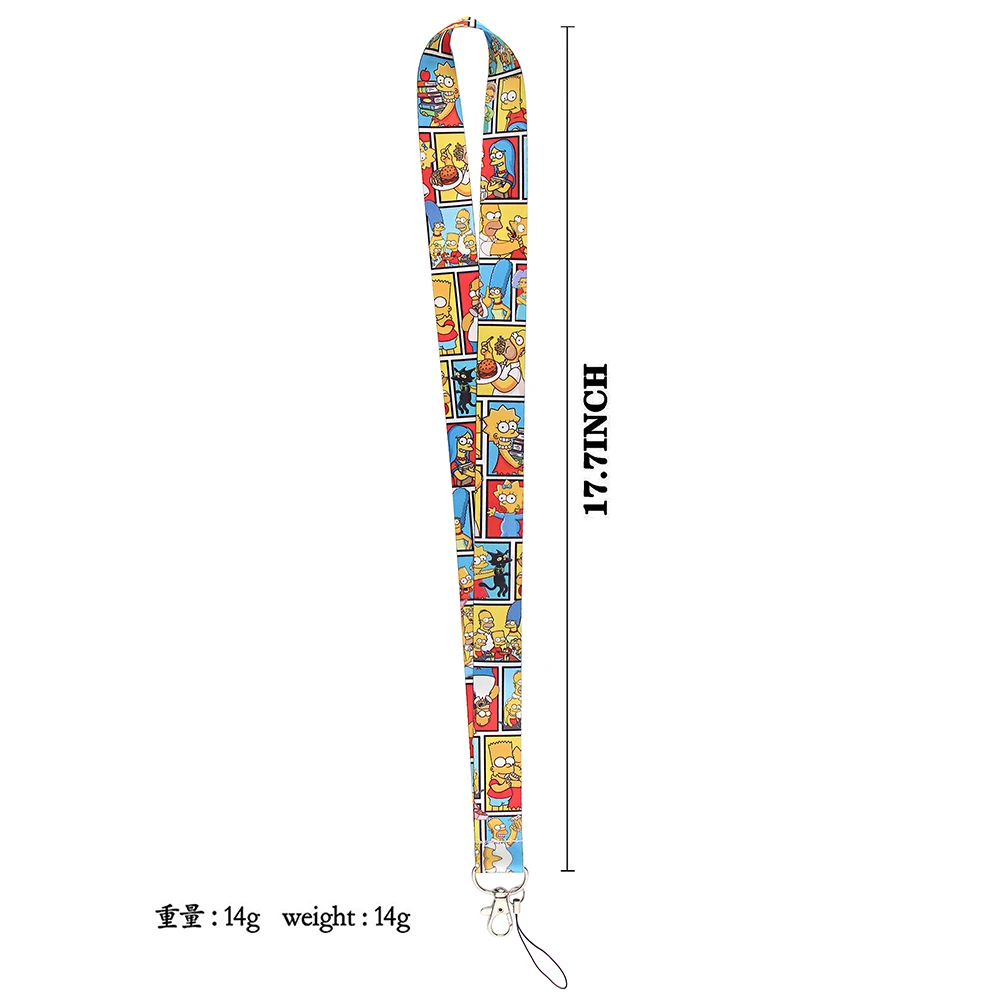 

HJ23 Anime Lanyard Neck Strap Rope For Mobile Cell Phone ID Card Badge Holder With Keychain Keyring