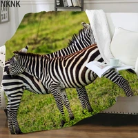 nknk zebra blanket animal 3d print lovely bedding throw family bedspread for bed sherpa blanket fashion premium adult plush