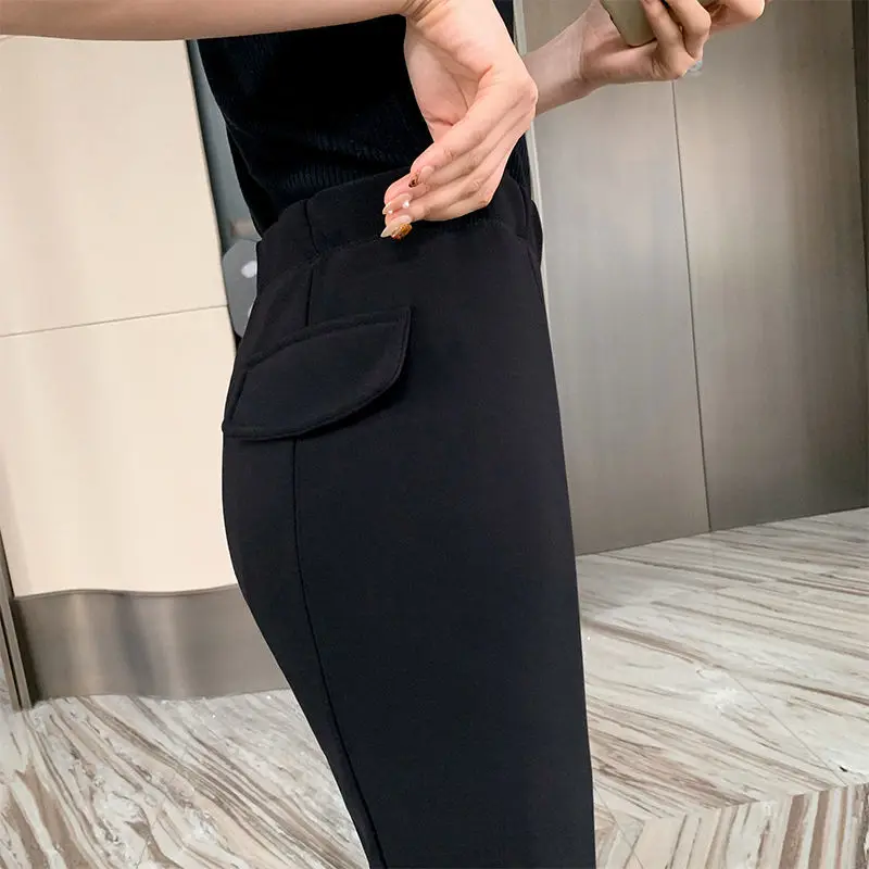 

Women's spring dress with slit flared pants