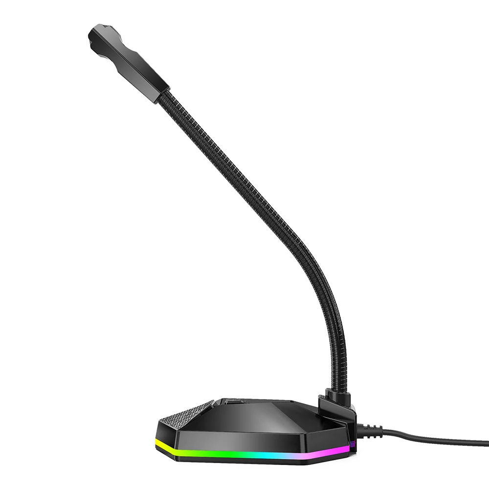 

Новый Настольный емкостный микрофон с USB шумоподавлением, компьютерный микрофон с эффектом RGB, светильник для игр, потоковая передача данны...