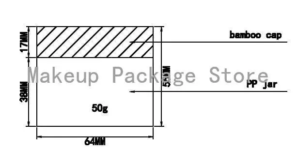 

Free Shipping 10pcs /lot 50g PP Plastic Cream Jar with Bamboo Lid,Cosmetics Packing Bottles with Wooden Cover