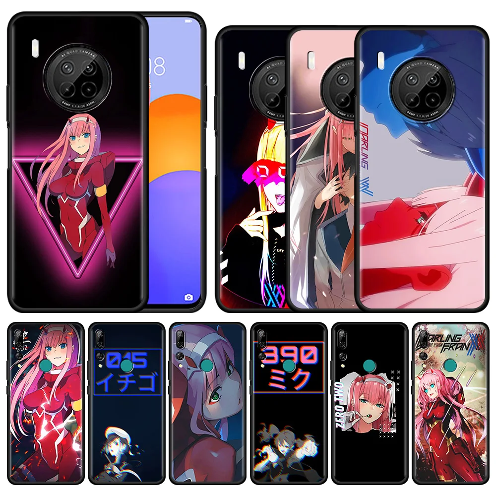 

Black Phone Case Huawei p Smart Z 2020 2021 Y6 Y7 Y9 2019 Y6p Y8p Y8s Y7A Y9A Y5p Silicone Cover Anime Darling In The Franxx