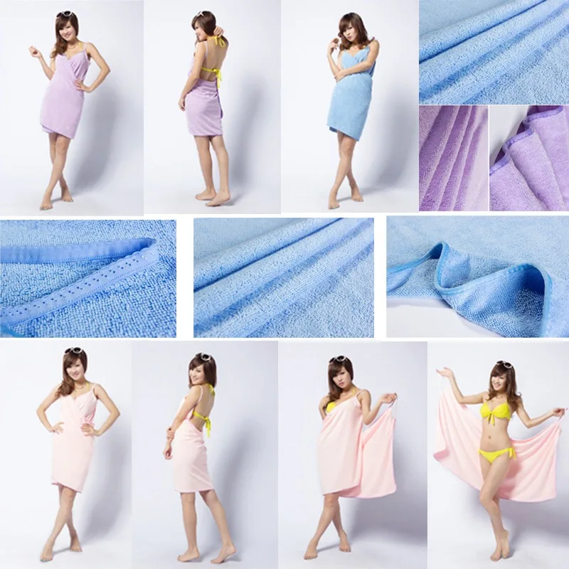 

Sexy Women Deep V Sling Bath Skirt Lady Beach Bath Dress Soft Spa Bath Towel