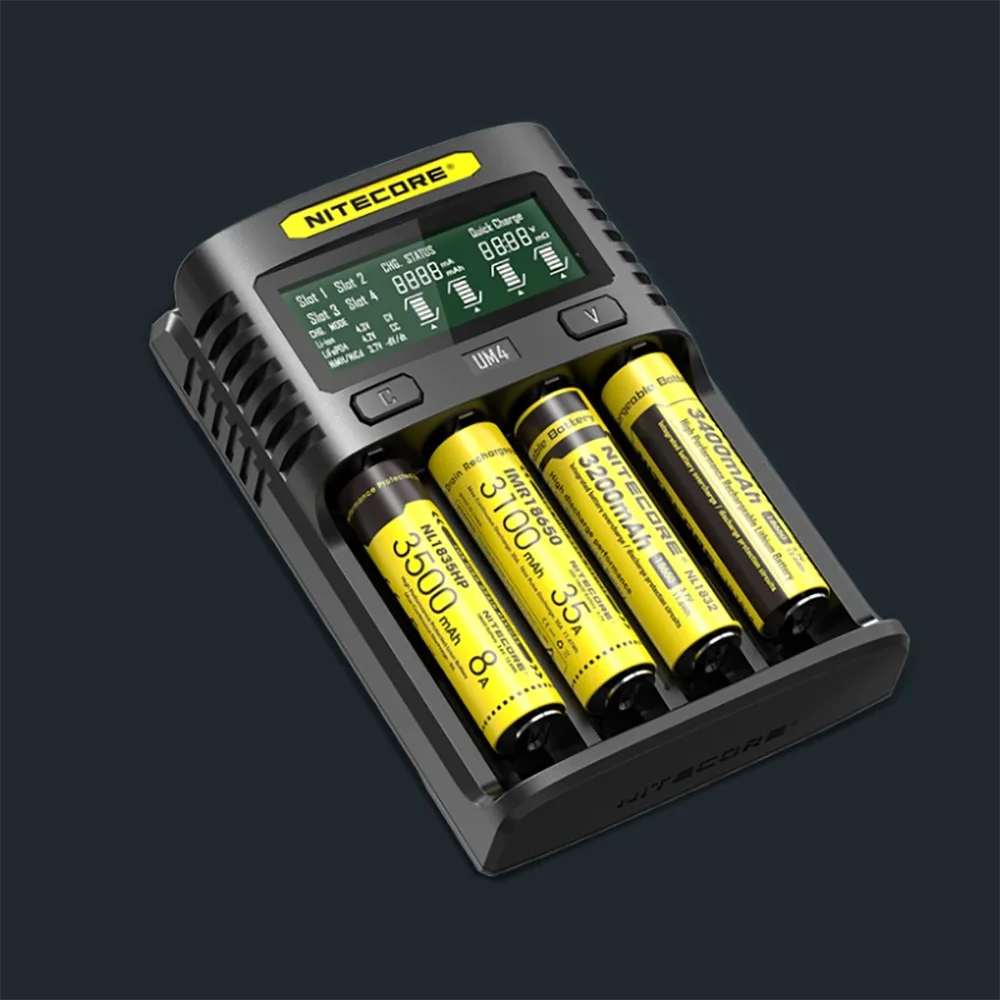 UM4 UM2 C4 VC4 ЖК-дисплей NITECORE умное Батарея Зарядное устройство для литий-ионный