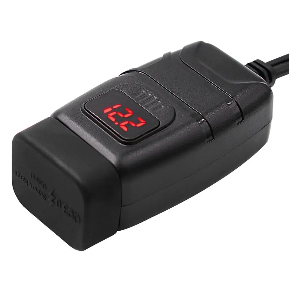 CS 854A1 квадратный двойной USB Супер быстрая зарядка + Вольтметр набор с подсветкой