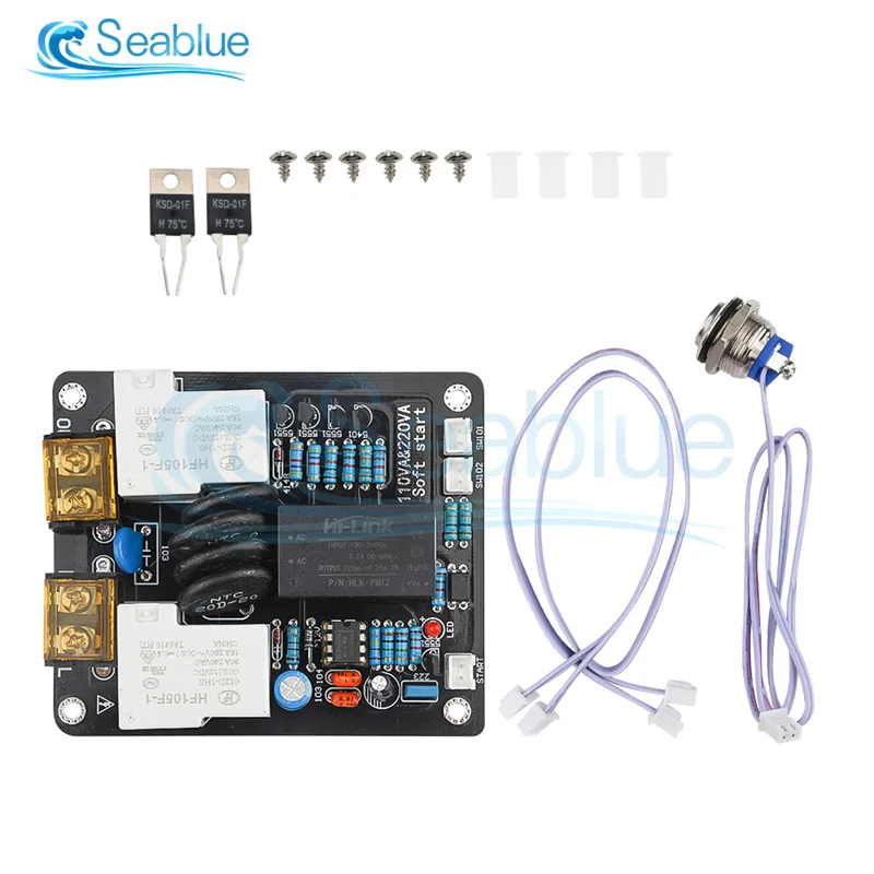 

16PCS/24PCS Light Touch Dual Temperature Control Switch High-power Soft Start Board HF-105F-1 Relay Terminal Type