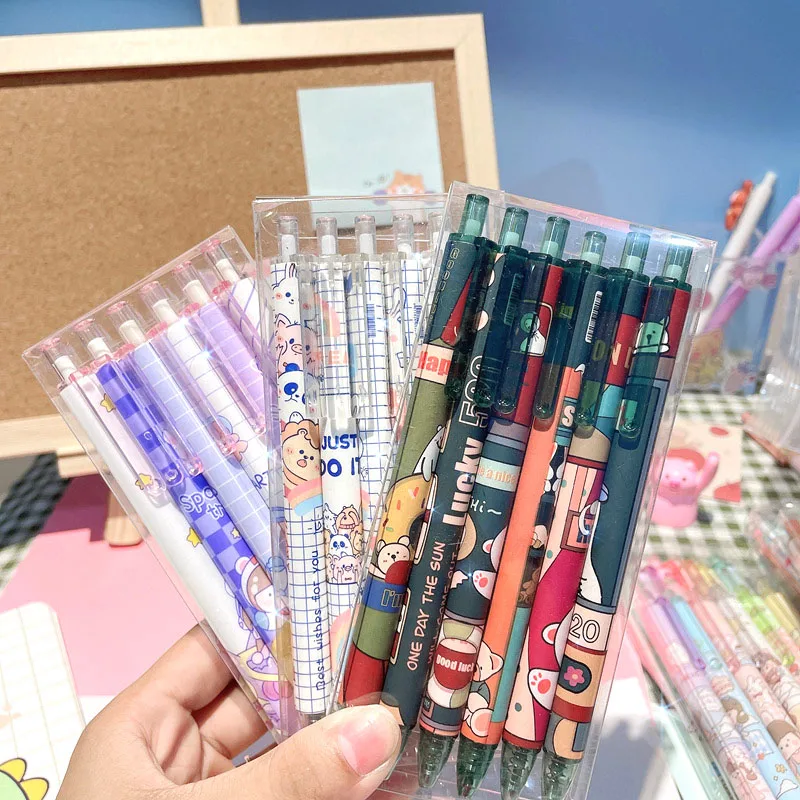 

36 pcs/lot Kawaii Bear Rabbit Press Gel Pen Cute Animal 0.5mm black Ink Signature Pens Promotional Gift Office School Supplies