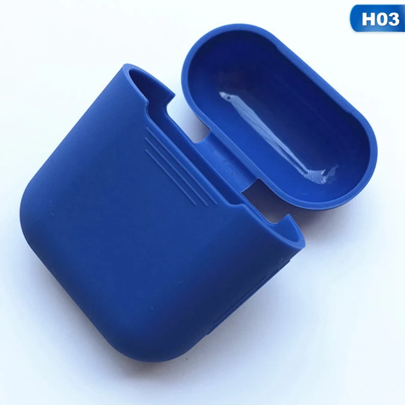 

Solid Color Silicone Gel Protect Dustproof Case Cover for Airpods 1/2Soft Antishock Protector for Apple Bluetooth Earphone