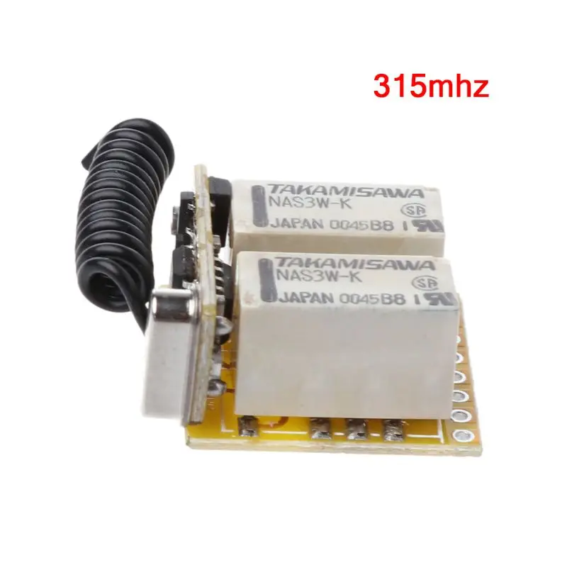 Relay Remote Switch 2CH DC3.7V 4.2V 5V 6V 7.4V 8.4V 9V 12V Output 0V Dry Contact Switching Value NO COM NC 315MHz 50LA |