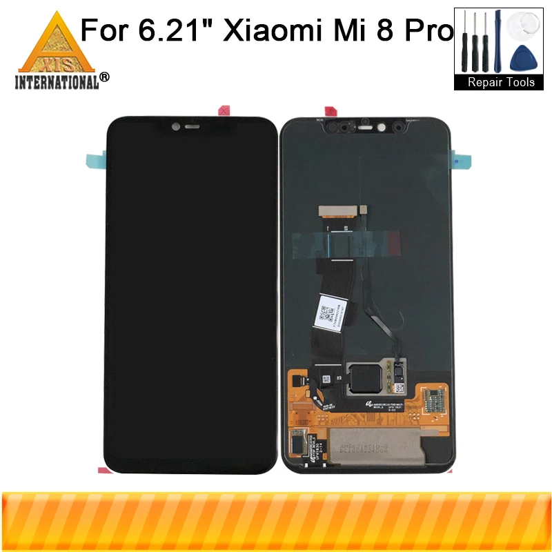 ЖК-дисплей Axisinternational Amoled для 6,2" Xiaomi Mi8 Pro, Встроенный ЖК-экран с отпечатком пальца+ сенсорный дигитайзер