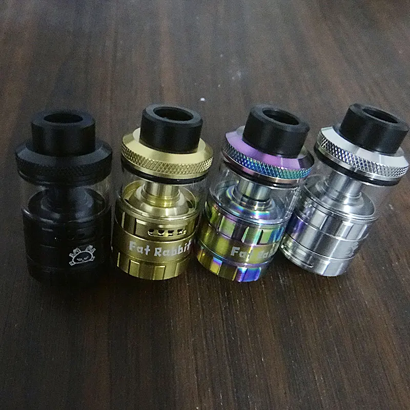 

Fat Rabbit RTA atomize 28.4MM 316 SS Single Coil or Dual Coils Rebuildable Tank Dual airflow intake adjustable E Cigarette RTA