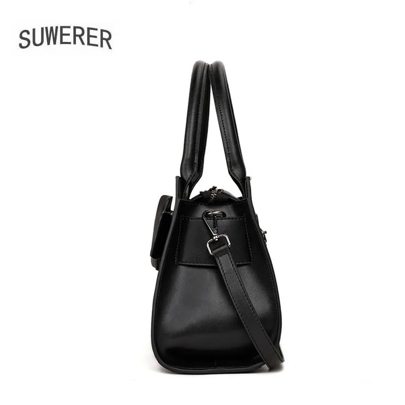 

Luxury Designer Women Genuine LeatherBag Cowhide Bag sac de luxe femme Handbag women's leather shoulder bags Tote Bag Black