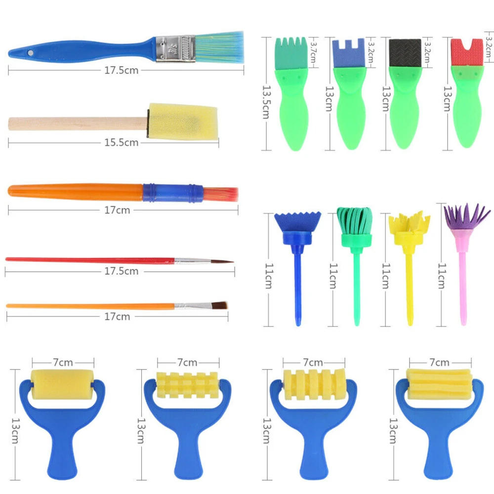 

Art Supplies Drawing Children Toy Kids Paint Educational Toy Sponge Brushes Multiple Colors