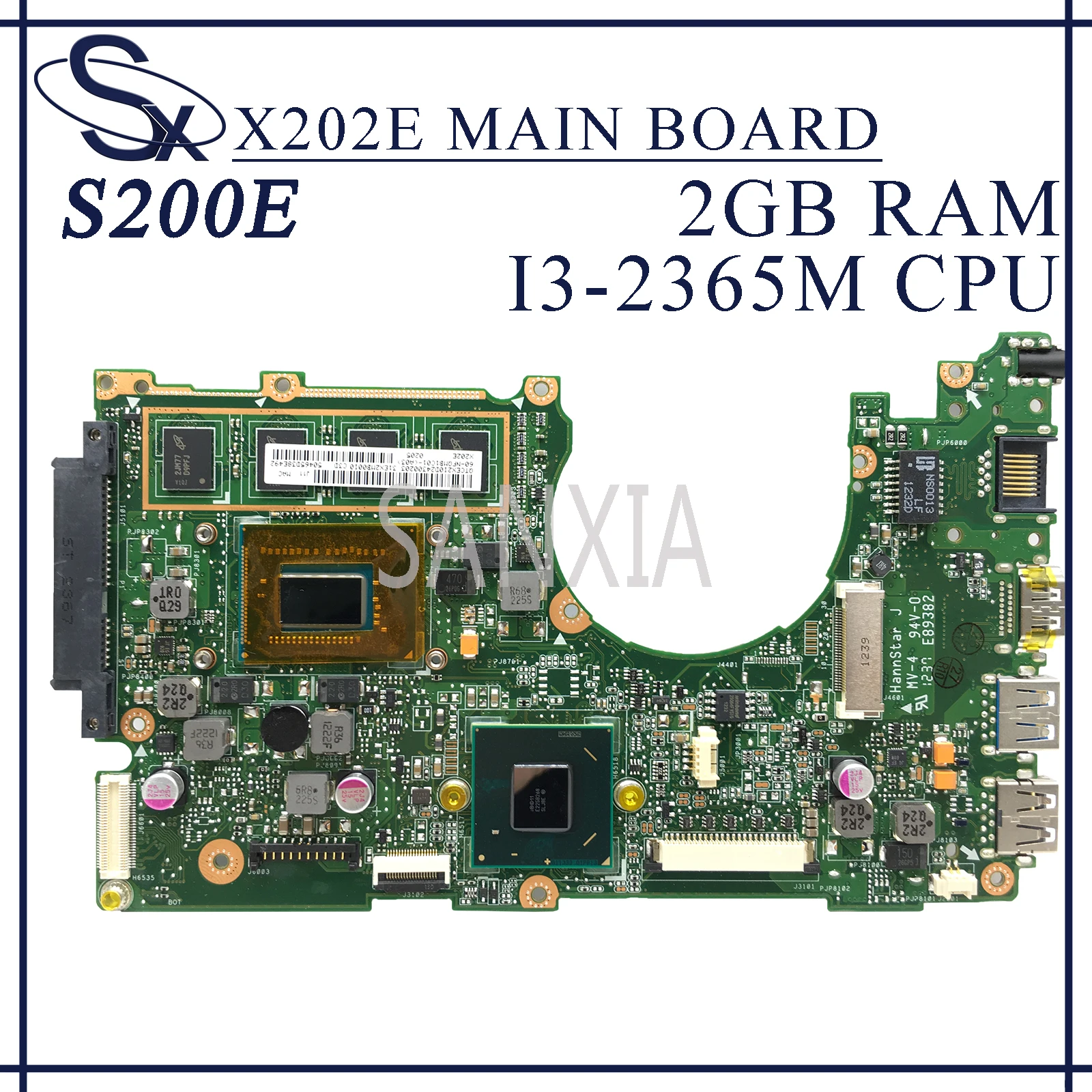 KEFU X202E Laptop motherboard for ASUS S200E X201E X201EP original mainboard 2GB-RAM I3-2365M
