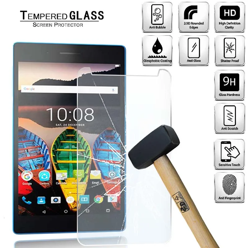 Закаленное защитное стекло для планшета Lenovo Tab3 7 LTE HD защита глаз от отпечатков