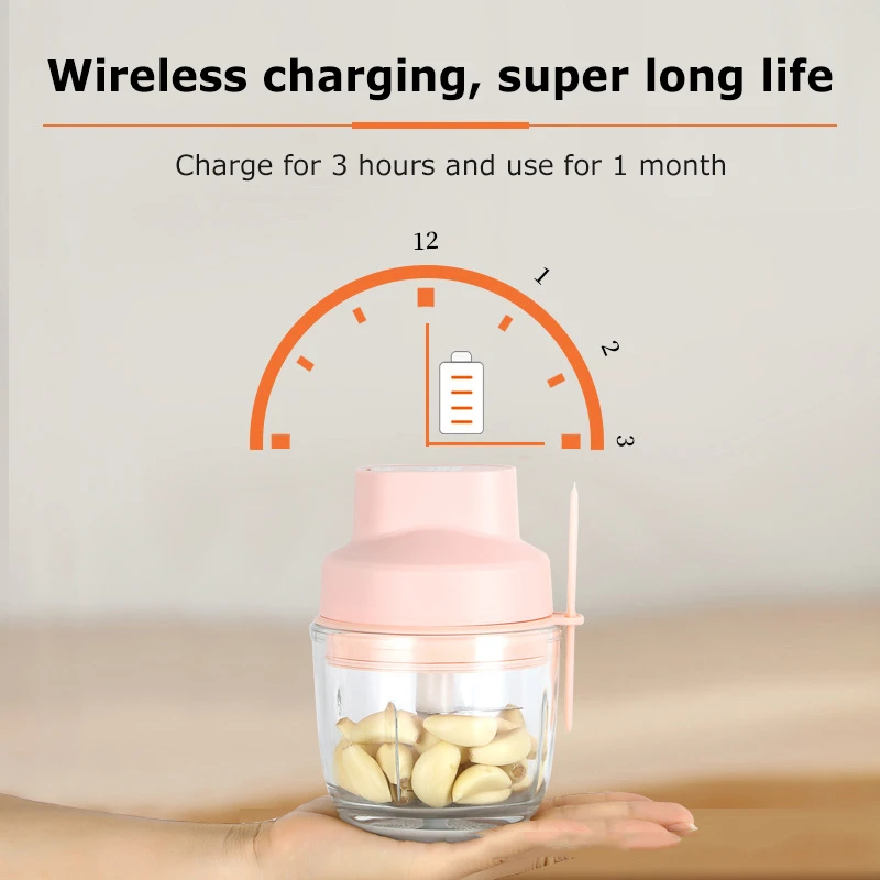 Портативная электрическая мясорубка измельчитель чеснока с USB зарядкой для и