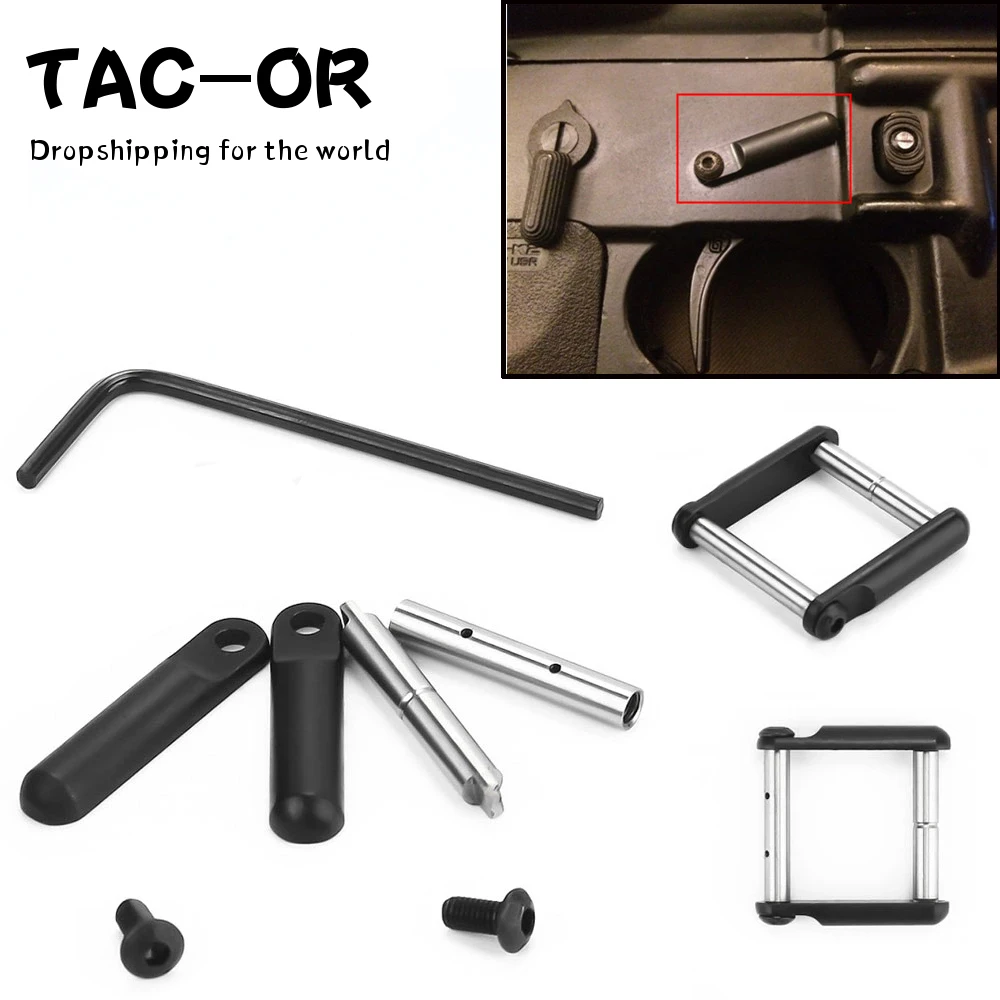

Tactical Non-Rotating Anti-Walk Pins with Black Side Plates Tri-gger Hammer Pins for.223 5.56 .308 AR15 Hunting Rifle Accessory