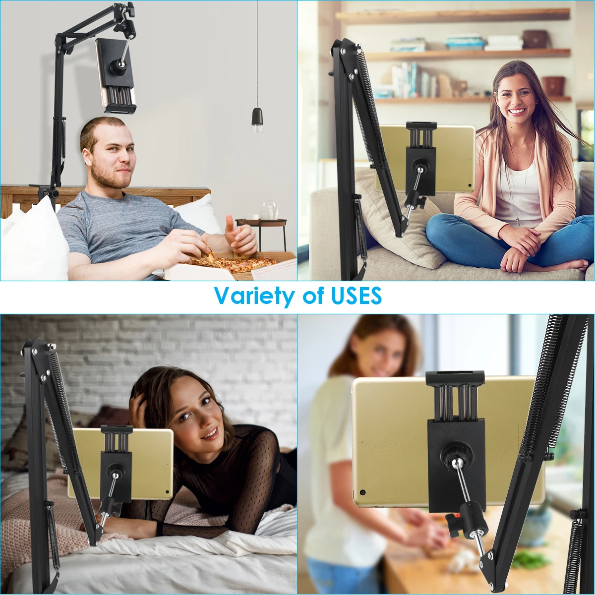 

Cellphone Holder Stand Clip-On Flexible Tablet Mount Bracket For Desk Bed Headboard Compatible With 3.5-7inch Smartphone Tablets