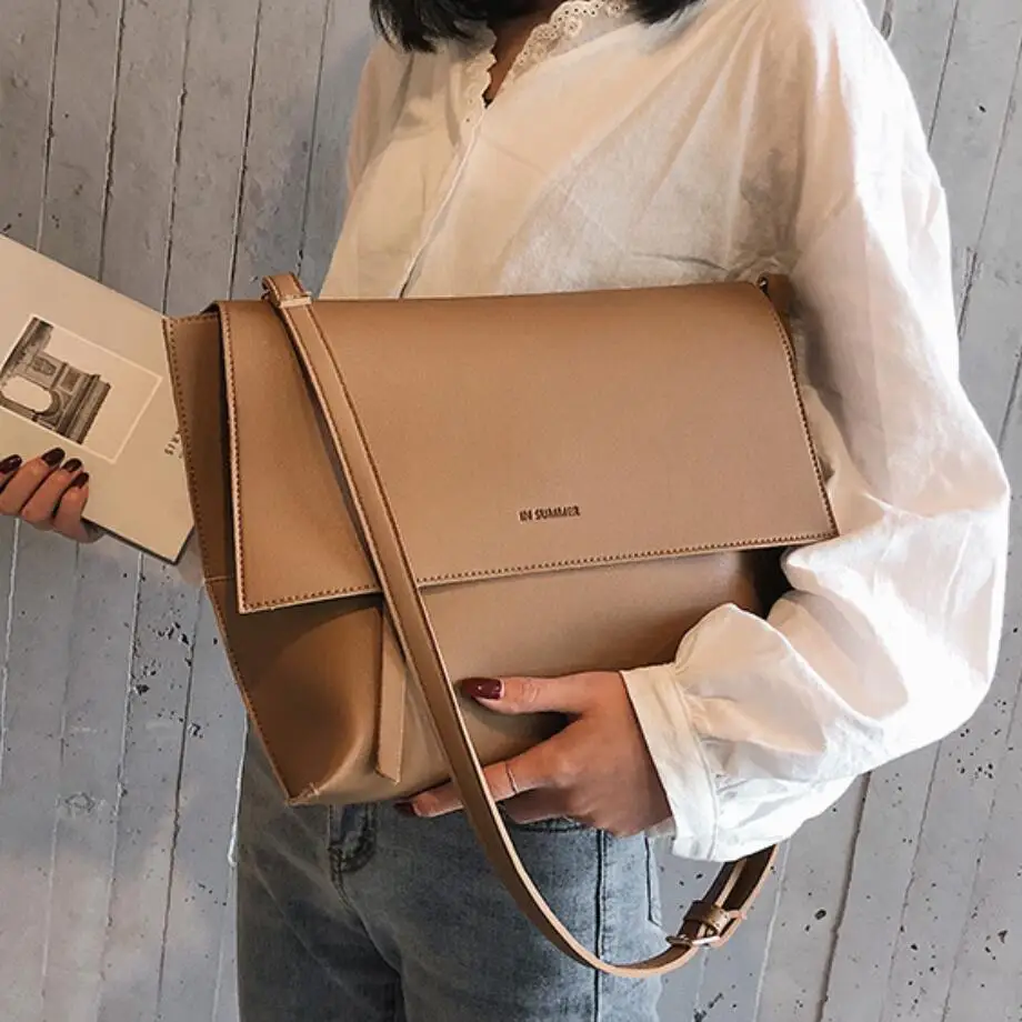 

Vintage Fashion Female Flap Bag 2019 New Designer Women's PU Leather Quality bag Shoulder Bag Large Messenger B1-20
