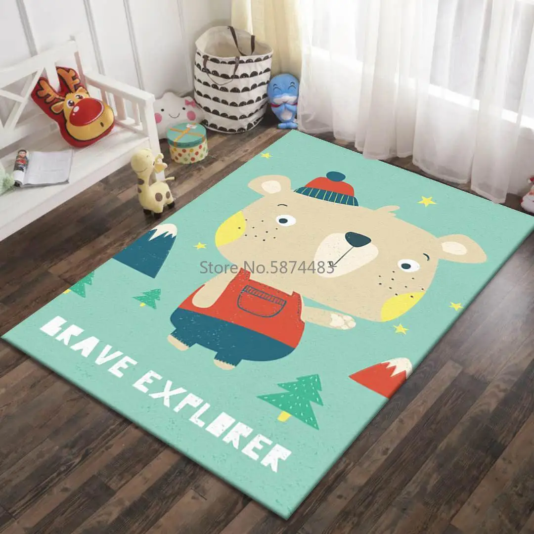 Современный художественный мягкий мультяшный Детский ковер с крокодиловым
