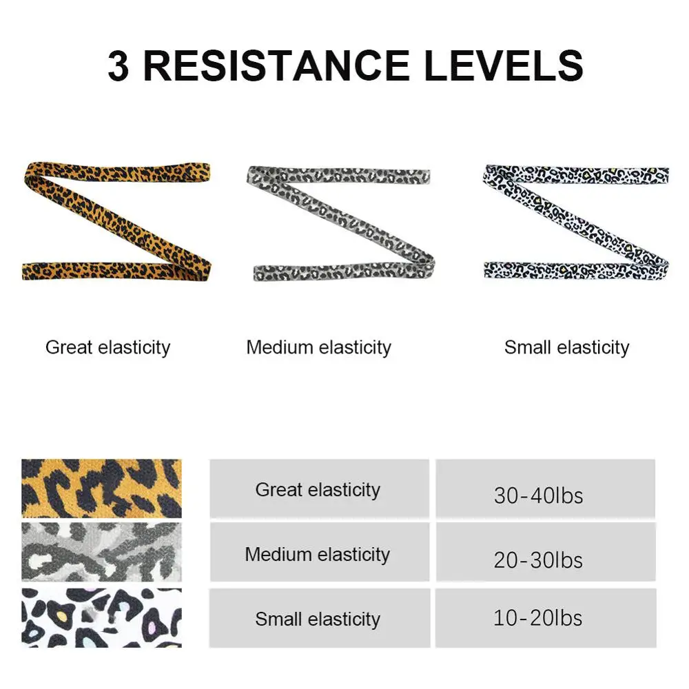 Printed Leopard Hip Resistance Bands Booty Leg Exercise Elastic For Fitness Gym Yoga Stretching Training Workout Equipment | Спорт и